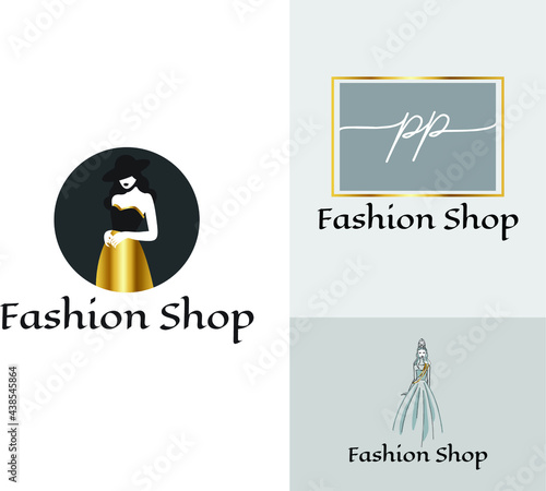 Creative & Elegant Fashion Logo With Woman Silhouette