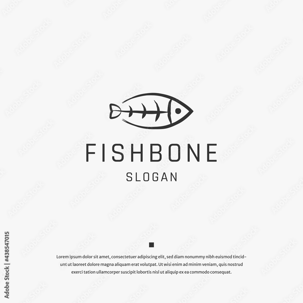 fish bone logo icon design template flat vector fish bone logo icon design template flat vector