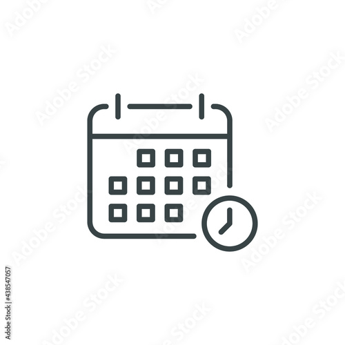 Calendar line icon. Simple outline style. Date, year, day, pictogram, schedule, time, deadline, meeting reminder concept. Vector illustration isolated on white background. Thin stroke EPS 10.