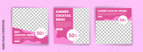Summer cocktail menu. Best cocktail menu. Banner vector for social media ads, postcard, web ads, business messages, discount flyers and big sale banners.