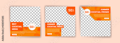 Summer cocktail menu. Best cocktail menu. Banner vector for social media ads, postcard, web ads, business messages, discount flyers and big sale banners.