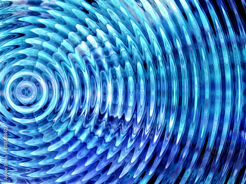Foto Resonate ,spread, vibration or ripple abstract in blue.