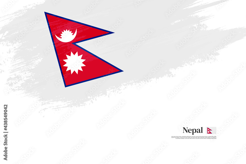 Obraz premium Happy republic day of Nepal with grungy stylish brush flag background