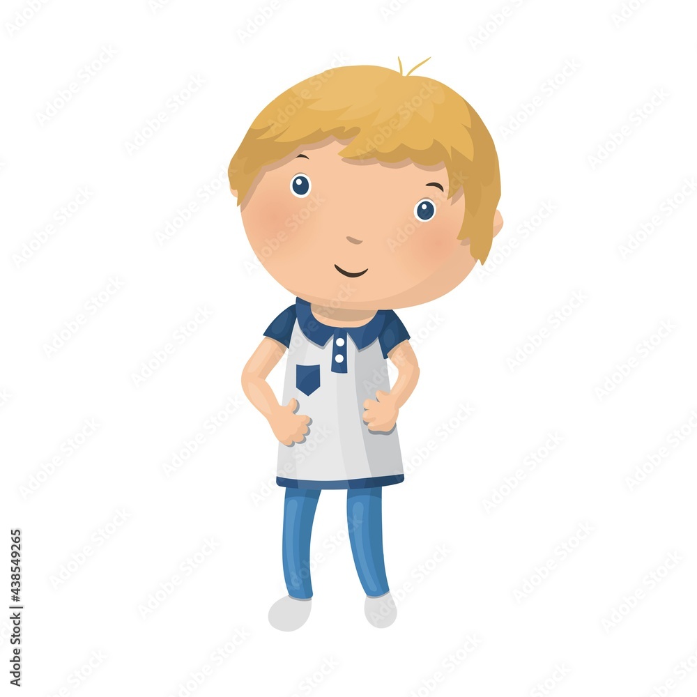 Cute little cartoon boy isolated on white background. Vector illustration. Cute little cartoon boy isolated on white background. Vector illustration.