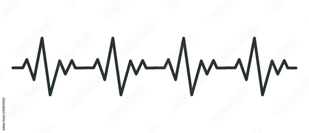 Heart cardiogram line icon. Simple outline style. pulse, ecg, ekg, hertbeat, electrocardiogram, graph, rhythm cardioid concept. Vector illustration isolated on white background. Thin stroke EPS 10