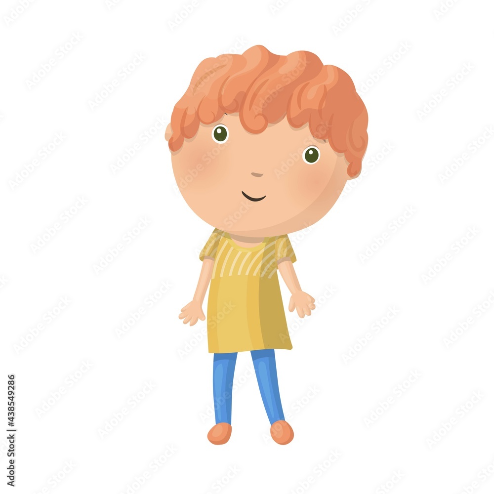 Cute little cartoon boy isolated on white background. Vector illustration. Cute little cartoon boy isolated on white background. Vector illustration.