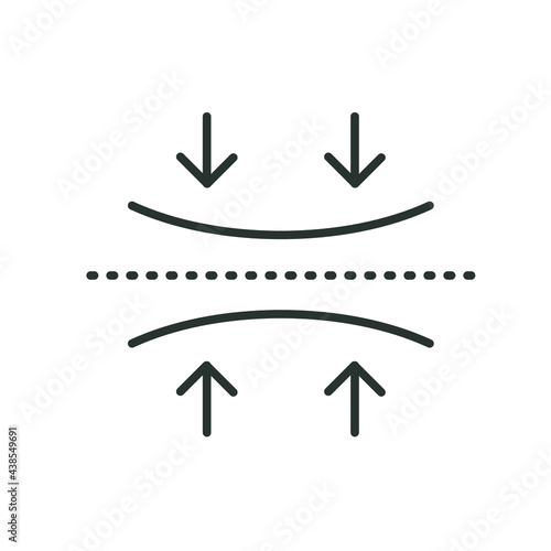Elastic line icon. Simple outline style. Flexible, arrow, bounce, logo, jump, structure, curve, shape, energy concept. Vector illustration isolated on white background. Thin stroke EPS 10.