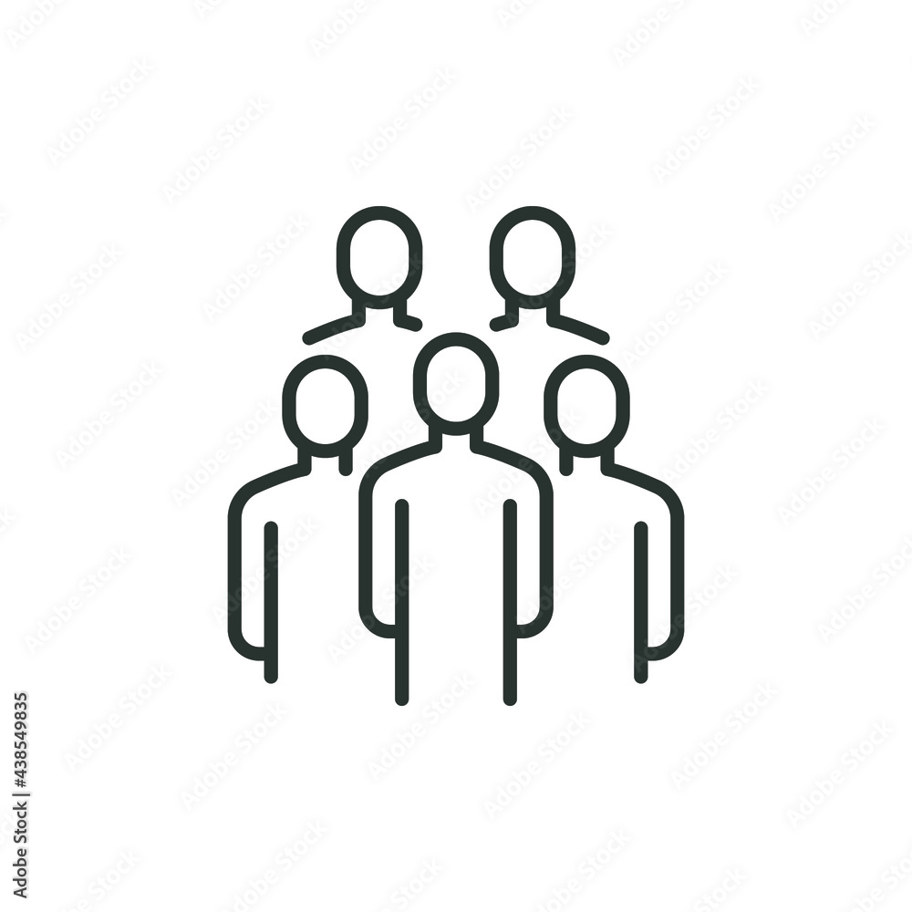 Crowd line icon. Simple outline style. Organisation, group, management, people, team, member, staff concept. Vector illustration isolated on white background. Thin line symbol. Thin stroke EPS 10. Crowd line icon. Simple outline style. Organisation, group, management, people, team, member, staff concept. Vector illustration isolated on white background. Thin line symbol. Thin stroke EPS 10.