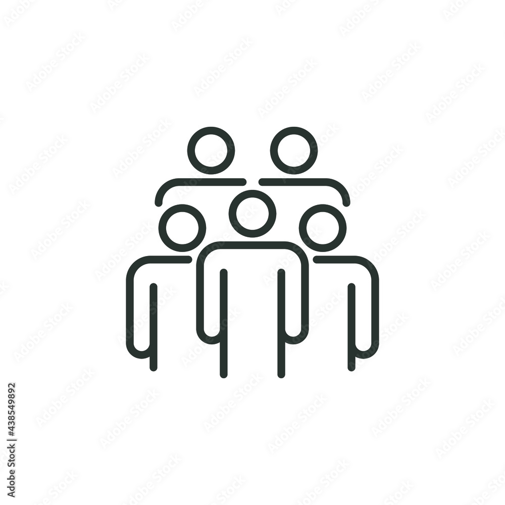 Crowd line icon. Simple outline style. Organisation, group, management, people, team, member, staff concept. Vector illustration isolated on white background. Thin line symbol. Thin stroke EPS 10. Crowd line icon. Simple outline style. Organisation, group, management, people, team, member, staff concept. Vector illustration isolated on white background. Thin line symbol. Thin stroke EPS 10.
