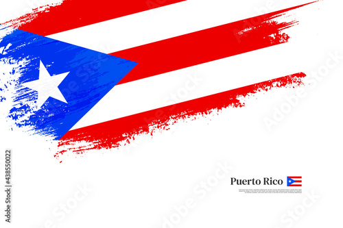 Happy constitution day of Puerto Rico with grungy stylish brush flag background