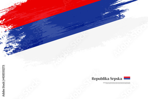 Happy republic day of Republika Srpska with grungy stylish brush flag background