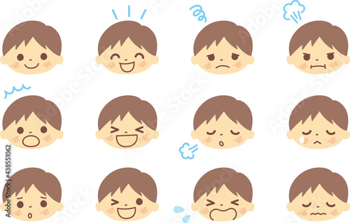 2106010_喜怒哀楽の男の子の顔