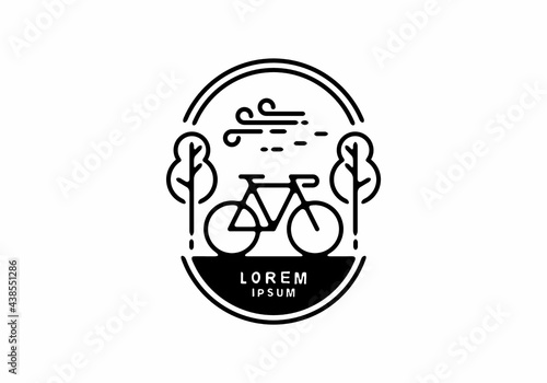 Black line art of bicycle badge