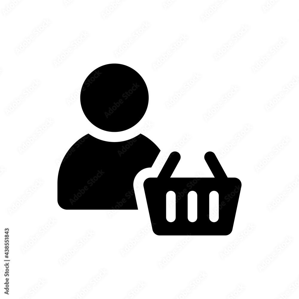 Customer, client and consumer icon isolated on white background. - obrazy, fototapety, plakaty 