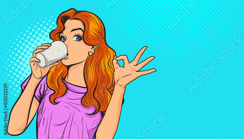 beautiful woman in lifestyle drinking