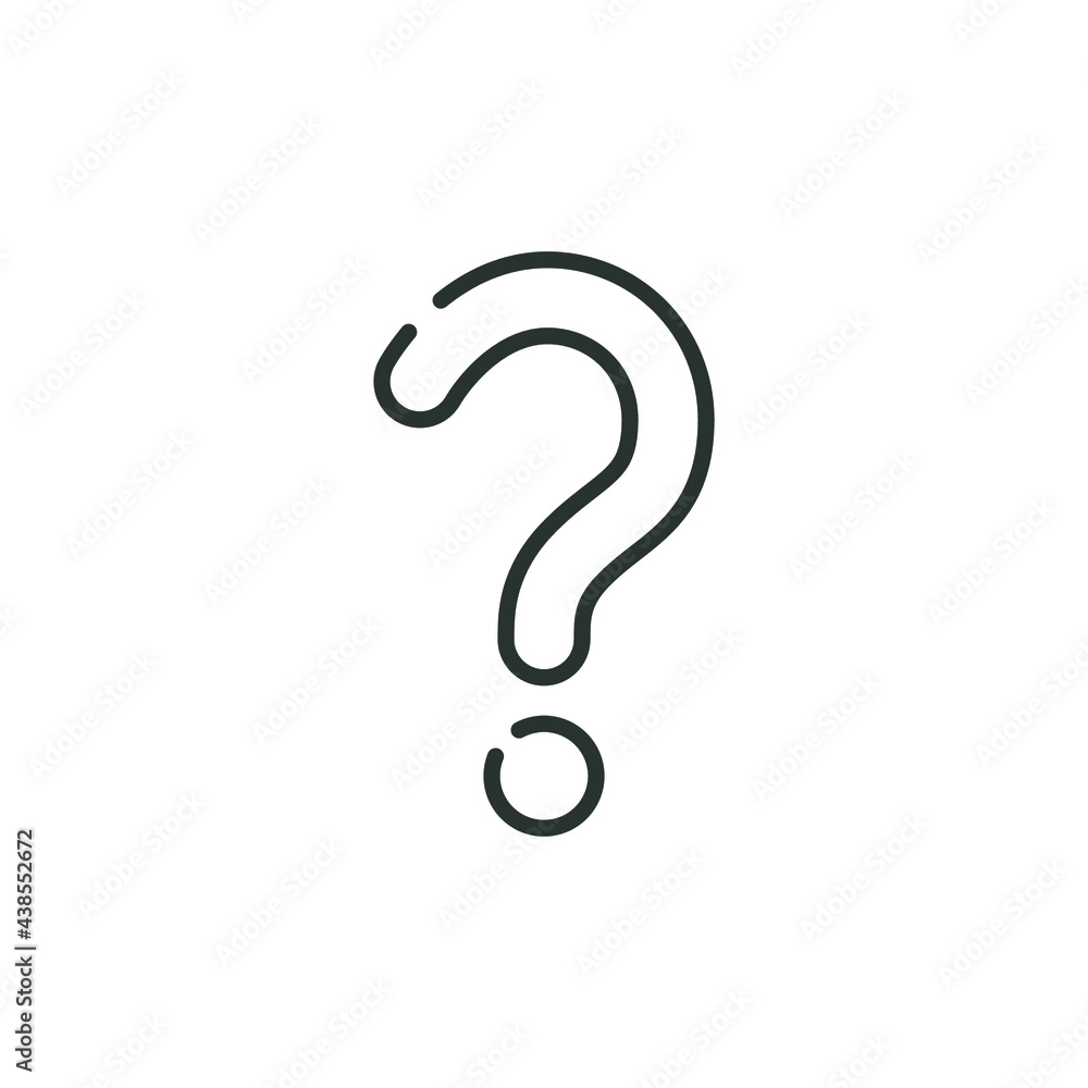 Question mark line icon. Simple outline style. Sign, pictogram, web, faq, help, graphic design, ask, label, support concept. Vector illustration isolated on white background. Thin stroke EPS 10. Question mark line icon. Simple outline style. Sign, pictogram, web, faq, help, graphic design, ask, label, support concept. Vector illustration isolated on white background. Thin stroke EPS 10.