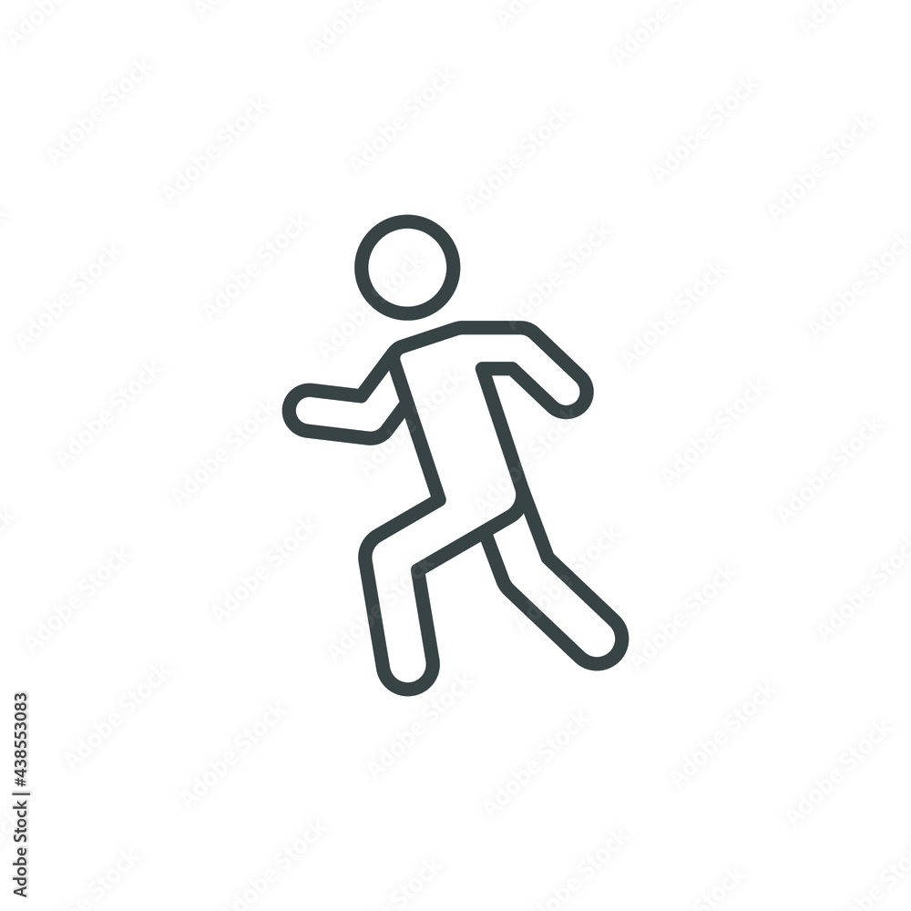 Run line icon. Simple ouline style. Active, sport, stick man run concept. Vector symbol illustration isolated on white background. Thin stroke EPS 10. Run line icon. Simple ouline style. Active, sport, stick man run concept. Vector symbol illustration isolated on white background. Thin stroke EPS 10.