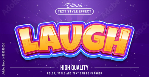 Editable text style effect - Laugh text style theme.