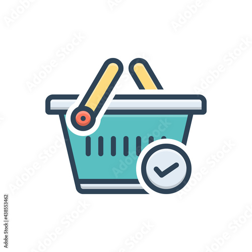 Color illustration icon for checked
