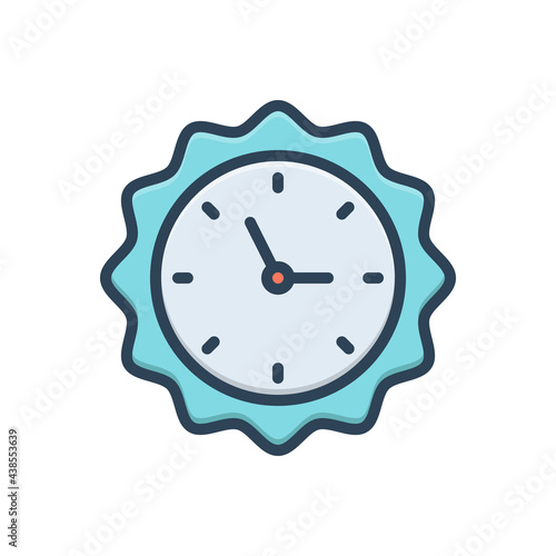 Color illustration icon for clock
