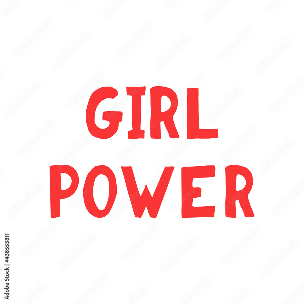 girl power lettering. poster, banner, card, label, sticker. sketch hand drawn doodle style. vector minimalism. red white. girl power lettering. poster, banner, card, label, sticker. sketch hand drawn doodle style. vector minimalism. red white.