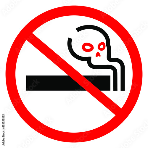 No smoking sign on white red background