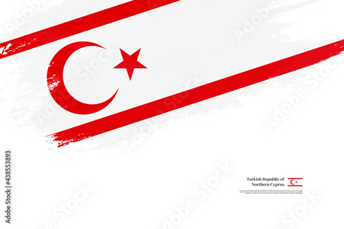 Happy independence day of Turkish Republic of Northern Cyprus with grungy stylish brush flag background
