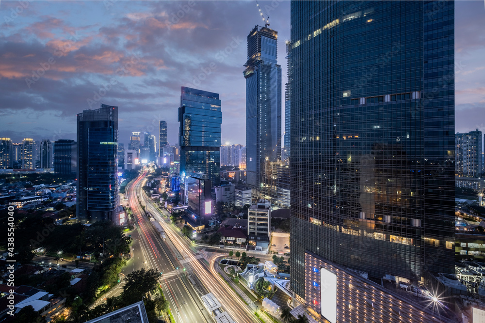 Fototapeta premium Hotel Indonesia roundabout. this statue is also a welcome statue of indonesia. 