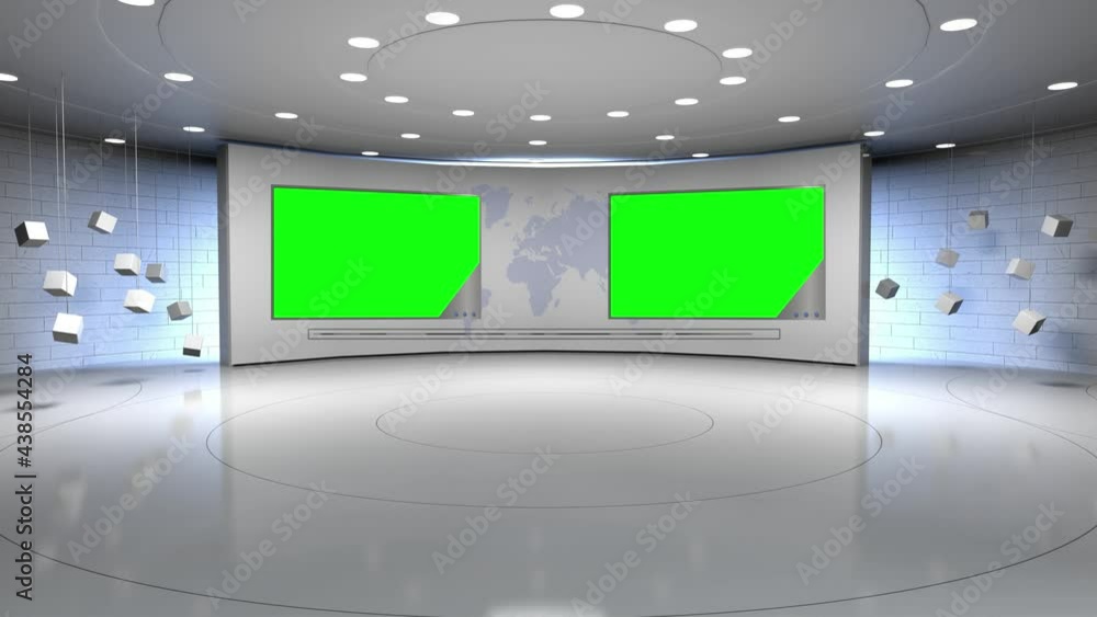 3D Virtual TV Studio News, Backdrop For TV Shows .TV On Wall.3D Virtual News Studio Background, Loop 3D Virtual TV Studio News, Backdrop For TV Shows .TV On Wall.3D Virtual News Studio Background, Loop