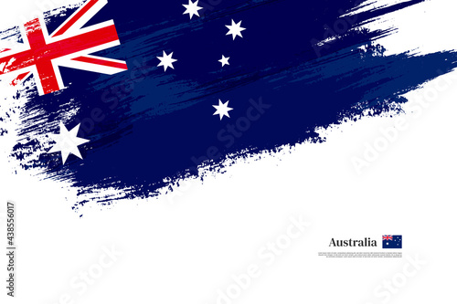 Happy national day of Australia with grungy stylish brush flag background