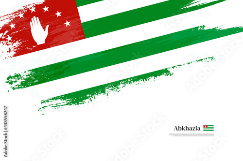 Happy independence day of Abkhazia with grungy stylish brush flag background