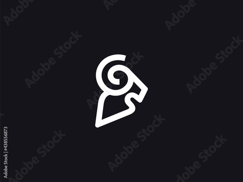 Letter G goat logo design vector template