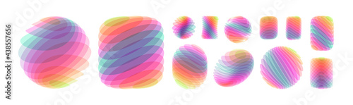 Set of various overlapping elements. Abstract geometric design. Vector illustration for banners, placards, posters or flyers.
