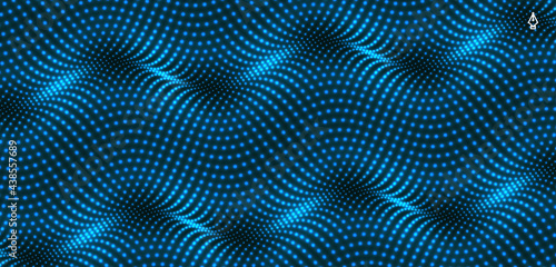 Abstract science or technology background. Graphic design. Network illustration with particle. 3D grid surface.