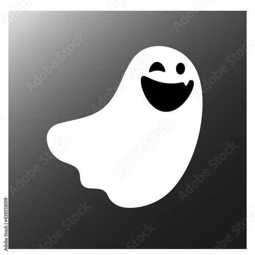 Halloween scary haunted cartoon ghost vector illustration.