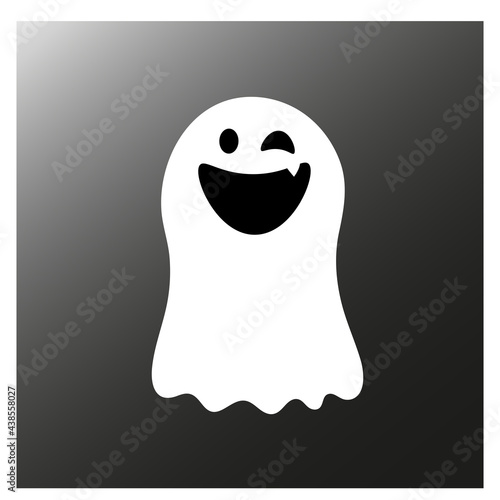 Halloween scary haunted cartoon ghost vector illustration.