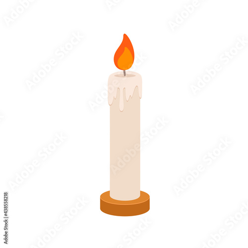wax candle cartoon shining light,vector illustration.