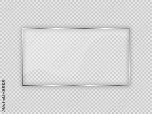 Glass plate in rectangular frame