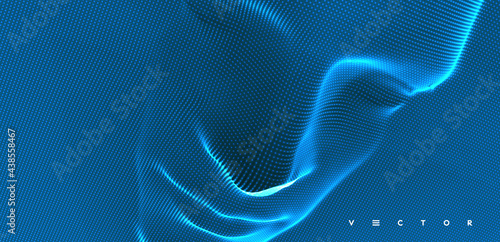 3D human face extruded from dotted pattern. Technology and robotics concept. Anonymous social masking. Cyber crime and security vector illustration.