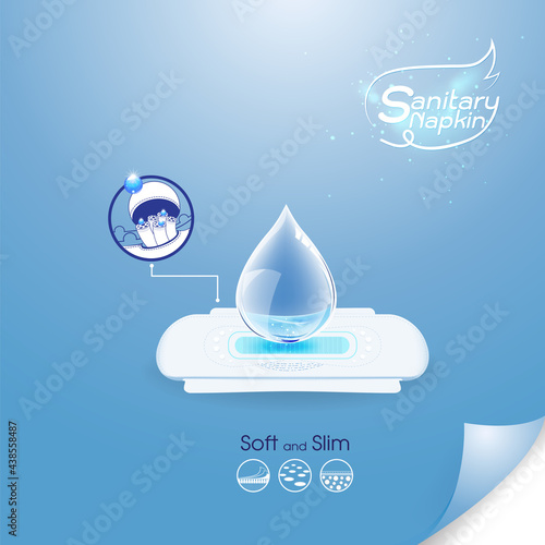 Sanitary Napkin Vector on Background Template for Product
