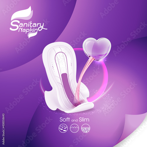 Sanitary Napkin Vector on Background Template for Product.