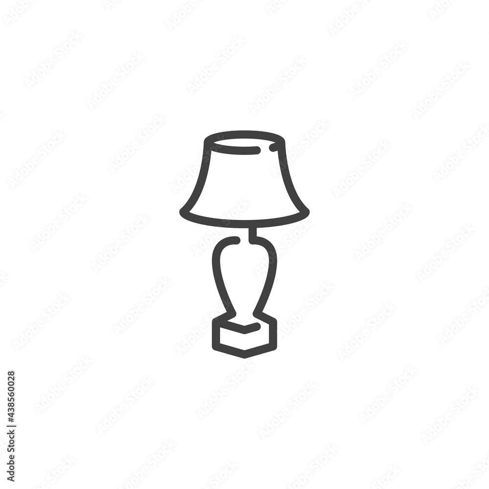 Table lamp line icon Table lamp line icon
