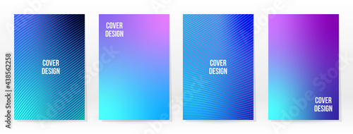 Minimal Poster. Pastel Soft. Blue Gradient Set.