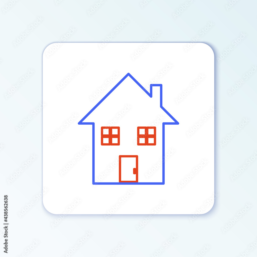 Line House under protection icon isolated on white background. Home and shield. Protection, safety, security, protect, defense concept. Colorful outline concept. Vector Line House under protection icon isolated on white background. Home and shield. Protection, safety, security, protect, defense concept. Colorful outline concept. Vector