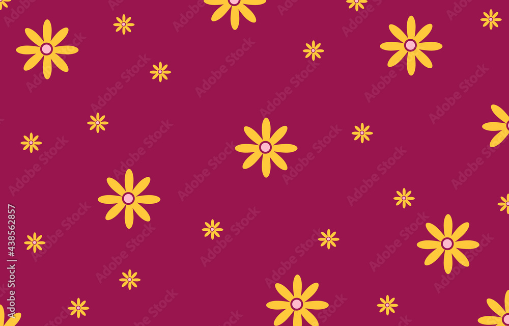 Flower Yellow on Pink Background Flower Yellow on Pink Background