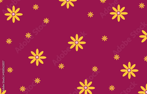 Flower Yellow on Pink Background