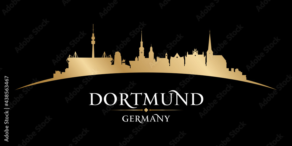 Dortmund Germany  city silhouette black background
