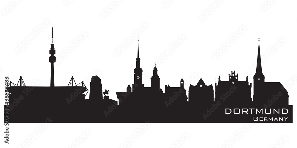 Dortmund Germany  city skyline vector silhouette