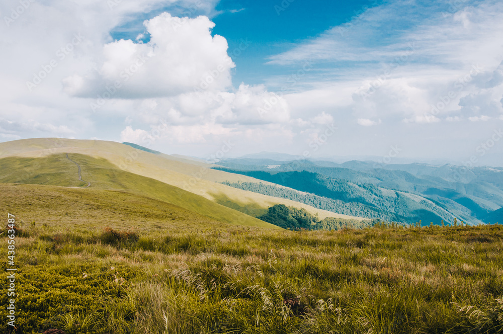 Carpathians, Ukraine: Polonina Borzava hightland lanscape view