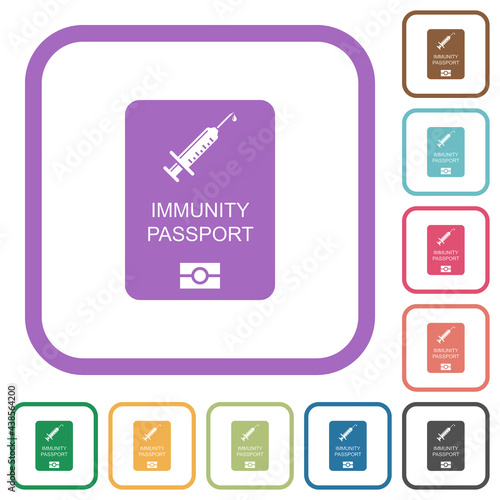 Immunity passport simple icons